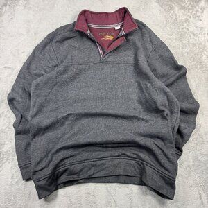 ORVIS Mens XLT Quarter Zip Sweatshirt Gray Casual Pullover Minimalist Cottage